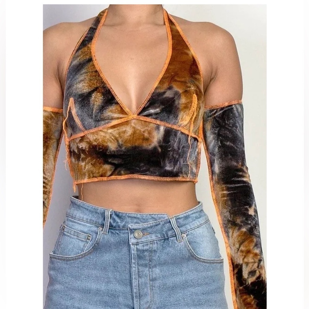 REHAB LAB VELOUR Sz L OFF SHOULDER TOP Sexy Halter